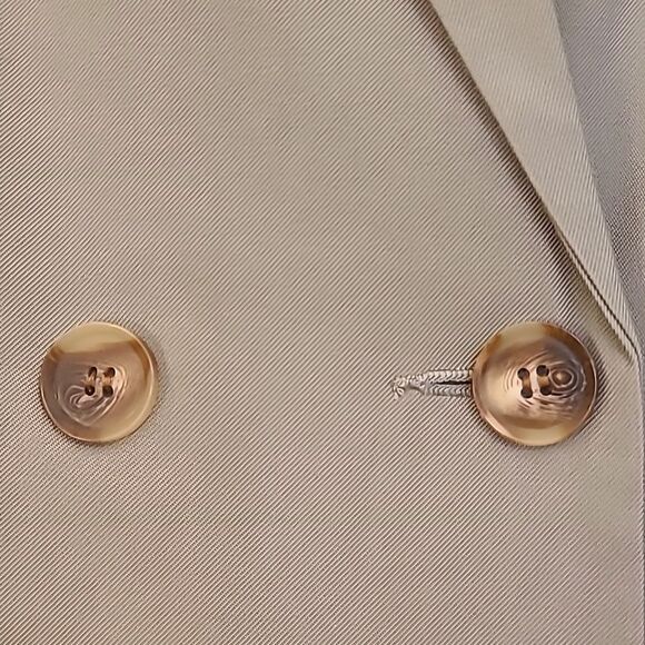 Top Shop Double Breasted Relaxed Fit Blazer Khaki Olive Sage Green Size US 6P - Picture 3 of 9